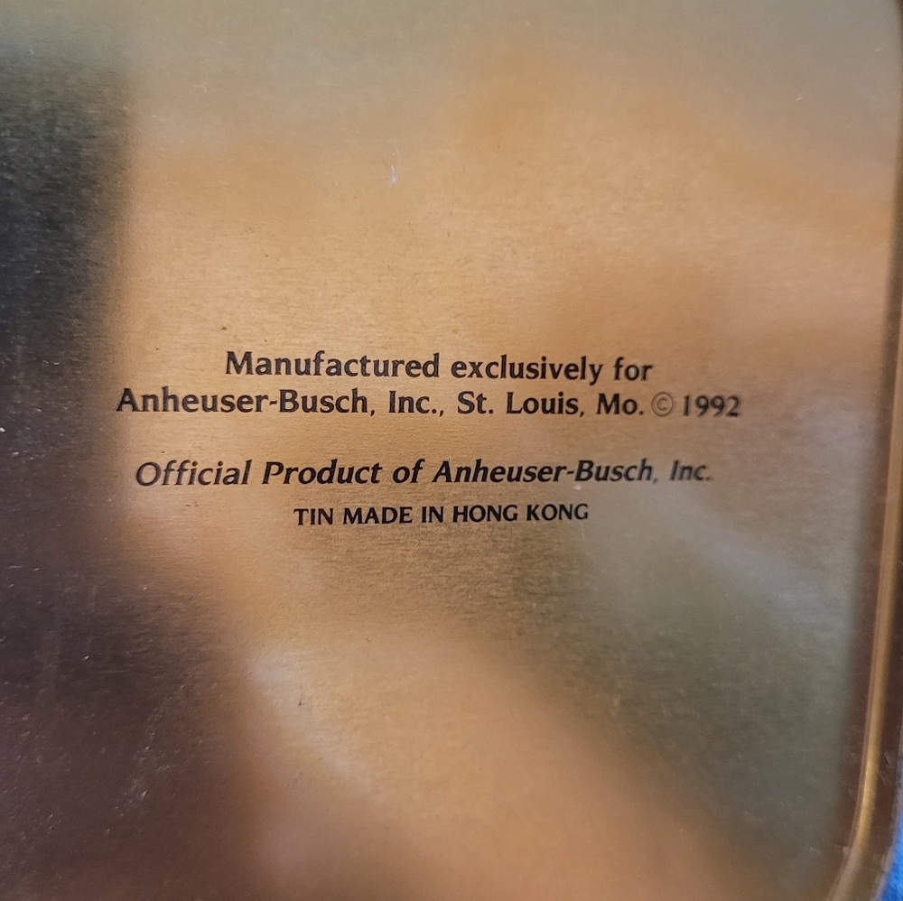 1992 Vintage Anheuser-Busch Budweiser Tin Basket with Handles - Picture 4 of 6